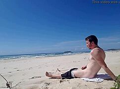 Hey, check out this beach jerk-off session! 😎