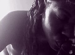 Ebony girl takes big black cock in POV blowjob scene