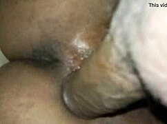 Girl bent over, feeling the big cock in bathroom fuck.