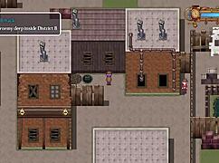 cute girl with small tits strips near men who don't notice in steam city detective story part 3