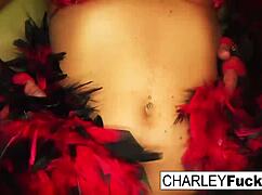 charley chase wears some sexy lingerie and stockings
