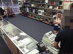 Hey, watch this skinny amateur spread pussy for pawnshop guy!