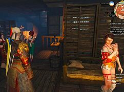 The Witcher 3: The Witcher into the water.