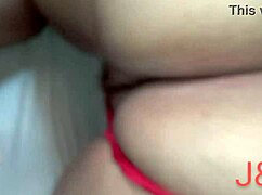 Big-assed wife gives a thong show. Ready for some fun.