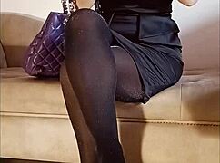 just peeing in shiny pantyhose for fun