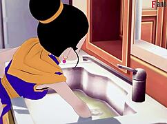 dragon ball z ex 3 part 2 - chichi stuck in kitchen. watch full 1hr hentai on sheer fantasyking3