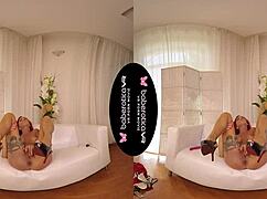 Solo milf with tattoos Red Fox masturbating sensually in VR experience