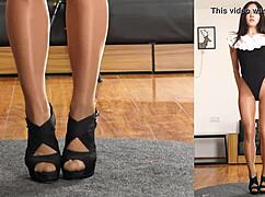 Wow, that Asian girl in pantyhose and leotard practices her dance moves!