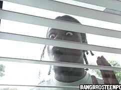 Oh wow, naughty blonde teen gets caught masturbating by guy with big black cock on xvideos! 😏