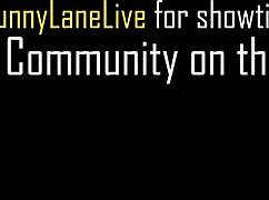 Blonde pornstar sunny lane masturbates in forest.