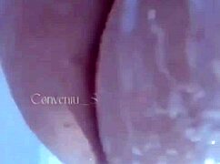 Asian japanese girl masturbates her shaved hairless pussy.