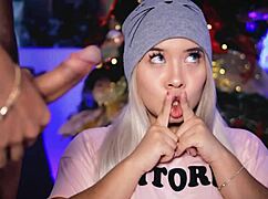 latina slut teases friend with foot jerk