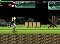 Cute Blonde Hentai Girl BANGING Soldiers in Battle Game