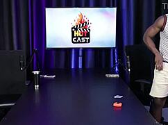 hot teen measures big black cock then gives blowjob