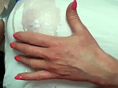 Busty Milf Wetting My T-Shirt Without Bra And Get Orgasm By Pierced Nipples Playing