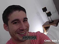 Gorgeous blonde Spanish chick gets crazy deepthroat!