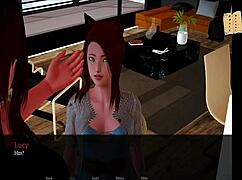 Beautiful big tits and a big ass in a cartoon threesome