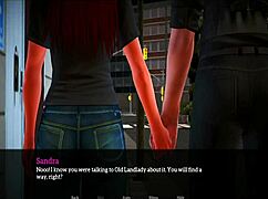 Beautiful big tits and a big ass in a cartoon threesome