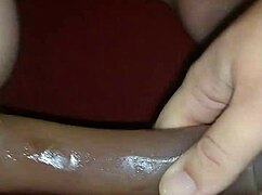 Chubby woman uses dildo toy