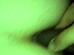 Chubby woman uses dildo toy