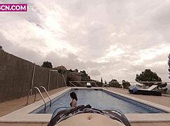young latina neighbor nympho wants outdoor pov fuck in community pool