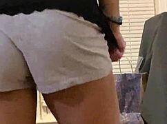 anna maria flaunts her big tits in tight booty shorts