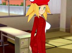 Roll gets serviced and lubricated in Megaman hentai.