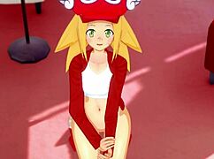 Roll gets serviced and lubricated in Megaman hentai.