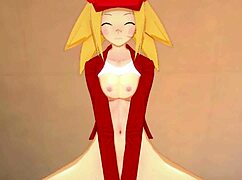 Roll gets serviced and lubricated in Megaman hentai.