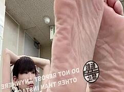 At the OFFICE, her ASIAN FEET get worshipped