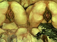 vintage erotic illustration display