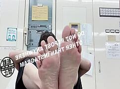 At the OFFICE, her ASIAN FEET get worshipped