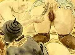 vintage erotic illustration display