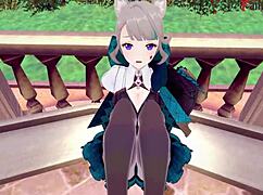 lynette's cute blowjob feels so emotional in genshin impact