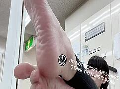 At the OFFICE, her ASIAN FEET get worshipped