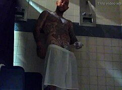 stroking this big tattd up white dick in the shower, feeling so horny and amateur.