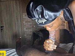 Ebony petite rides monster cock in doggy and cowgirl