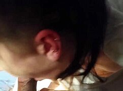 I love sucking that big cock, she says with a slutty grin.