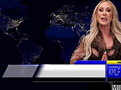 brandi love, the milfy milf, gets spit roasted by two monster bbcs