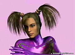 Personal virtual redhead stripper rips clothes intensely