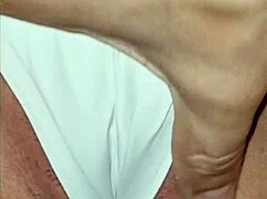 Hidden behind her gorgeous cameltoe, I found her tiny clit and played with it until she cums