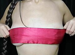 This teen brunette loves playing with her natural puffy nipples in a softcore solo.