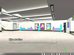 loop train h-game elevator scene with creampie and squirting