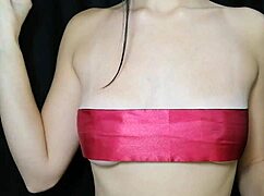 This teen brunette loves playing with her natural puffy nipples in a softcore solo.