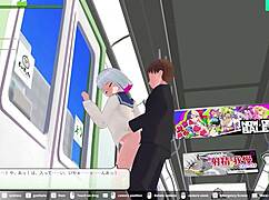 loop train h-game elevator scene with creampie and squirting
