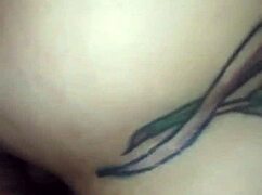 Bound leather sub giving messy blowjob with spanking