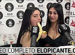 mielcita and almendra suck banana with cream