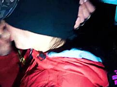 The Russian border guard caught the slut and forced her to suck his cock until swallowing.