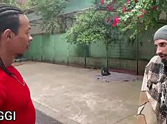 Homeless resident with big cock in intriguing encounter