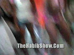 Dominican bikini contest in hotel garden